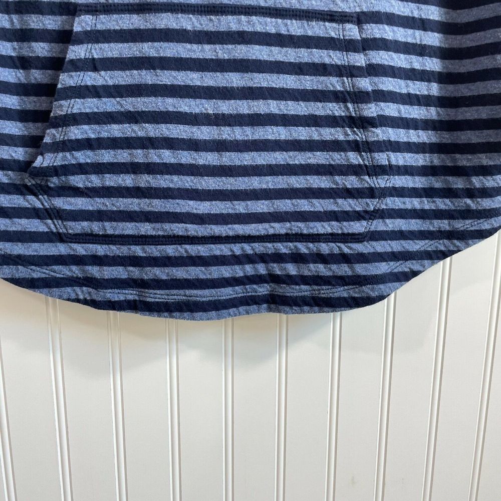 Chaps Shirt Womens Medium Blue Stripe‎ Kangaroo Pocket Hoodie Sweater Goprcore - Picture 4 of 7
